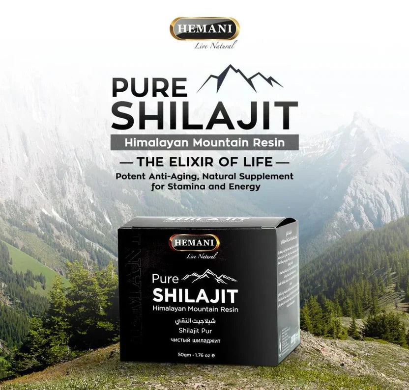 Hemani Pure Shilajit Himalayan Mountain Resin (50g) – Natural Energy & Stamina Booster